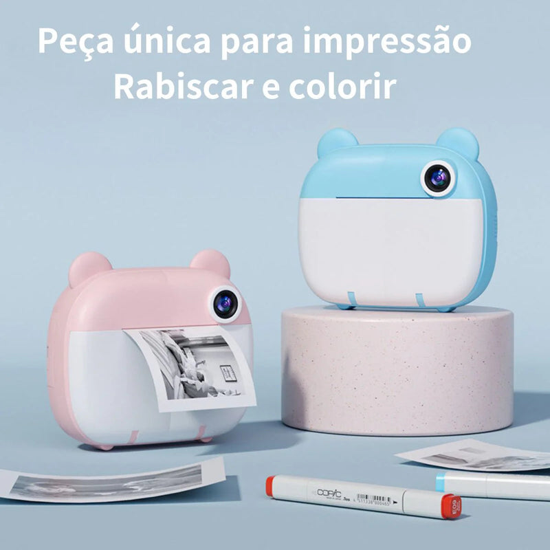 Câmera Polaroid Infantil - Impressão instantânea + Cartão de Memória de 32GB de Brinde