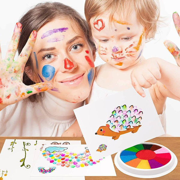 Kit de Pintura à Dedo Montessori - Não tóxico e Lavável